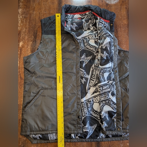 Troll Co Vest Men XL Black Gray Redford Quilted Puffer  Windbreaker - Picture 2 of 5